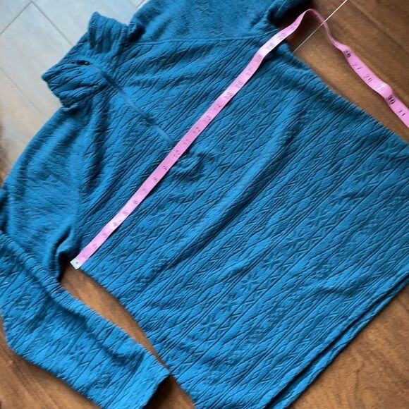 Eddie Bauer | Teal Quarter Zip Pullover Sweater, size M - Picture 13 of 16